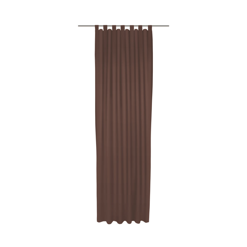Polyester Blackout Tab Top Curtain Panel, 142cm Width x 295cm Drop, Brown