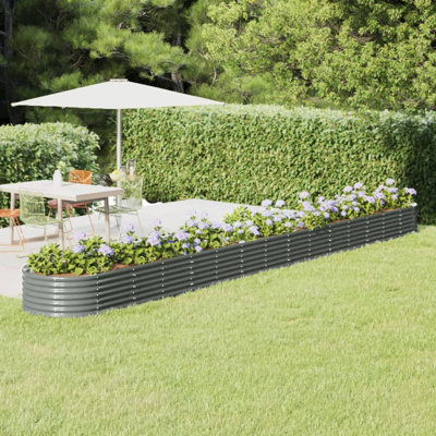 Lit de jardin surélevé en acier thermolaqué 20 pi x 2,5 pi Anjalika