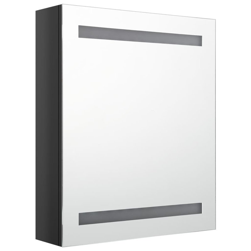Sigismund 500mm W 600mm H Surface Frameless Medicine Cabinet Mirror 3 Fixed, Shining Black