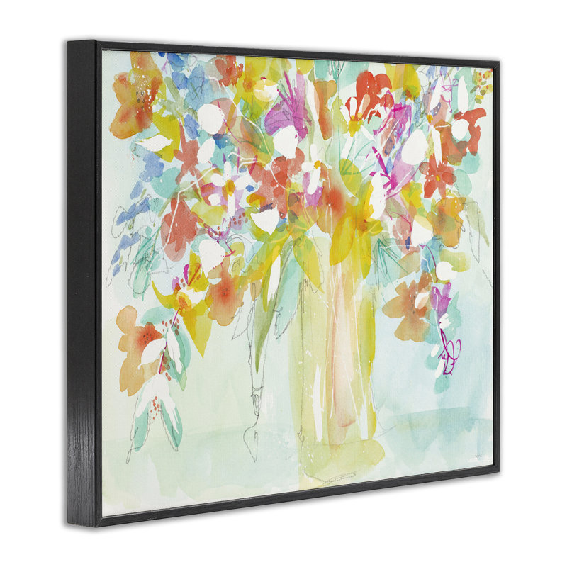 «Bold Eclectic Bouquet», art de la giclée encadrée par Krinlox, Giclée encadrée noir minuit, H 11 po x l 14 po