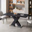 Expandable Square Dining Table with Metal Base Easy Assembly and High Load Capacity-1865862867