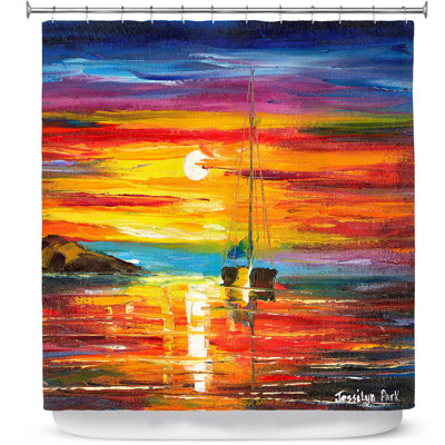 Rideau de douche simple playa del sol