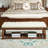 White  Vintage Upholstered Storage Bedroom Leather Long Bench