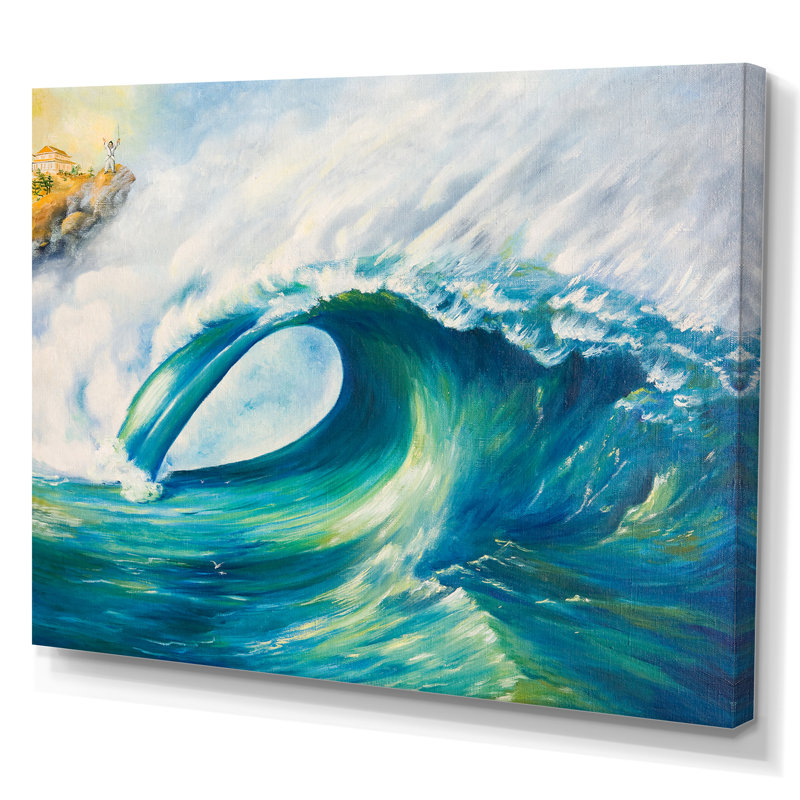" Painting Tsunami ", 16" H x 32" W x 1" D, Wrapped Canvas