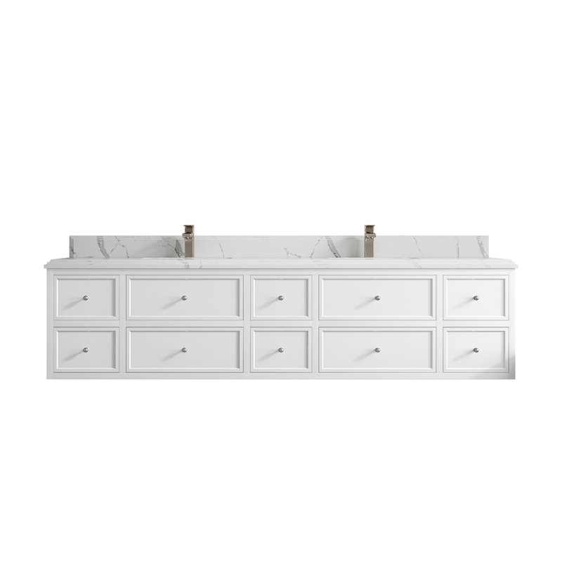 Ensemble de meuble-lavabo double 84 po Roswell, Calacatta Laza