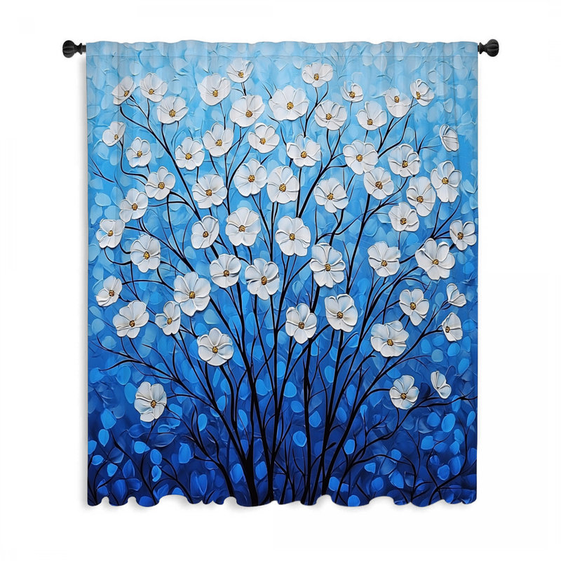 Rideaux à motif floral Bouquet floral et voilages - 1 panneau, L 50 po x L 84 po