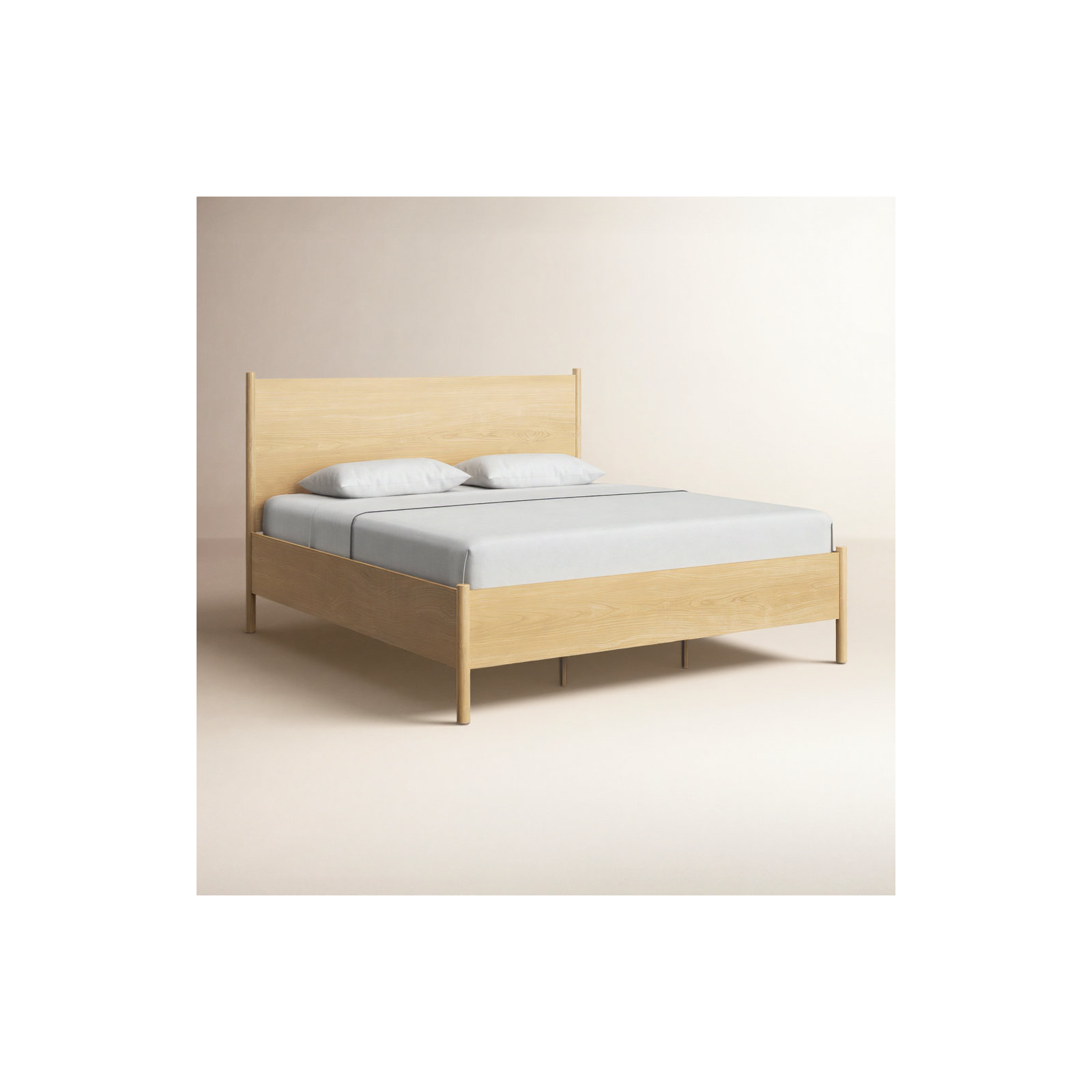 Hall Panel Bed, King, Light Brown