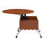 Table basse ronde à plateau relevable avec roues, structure en métal et éclairage multicolore de 27,6 po
