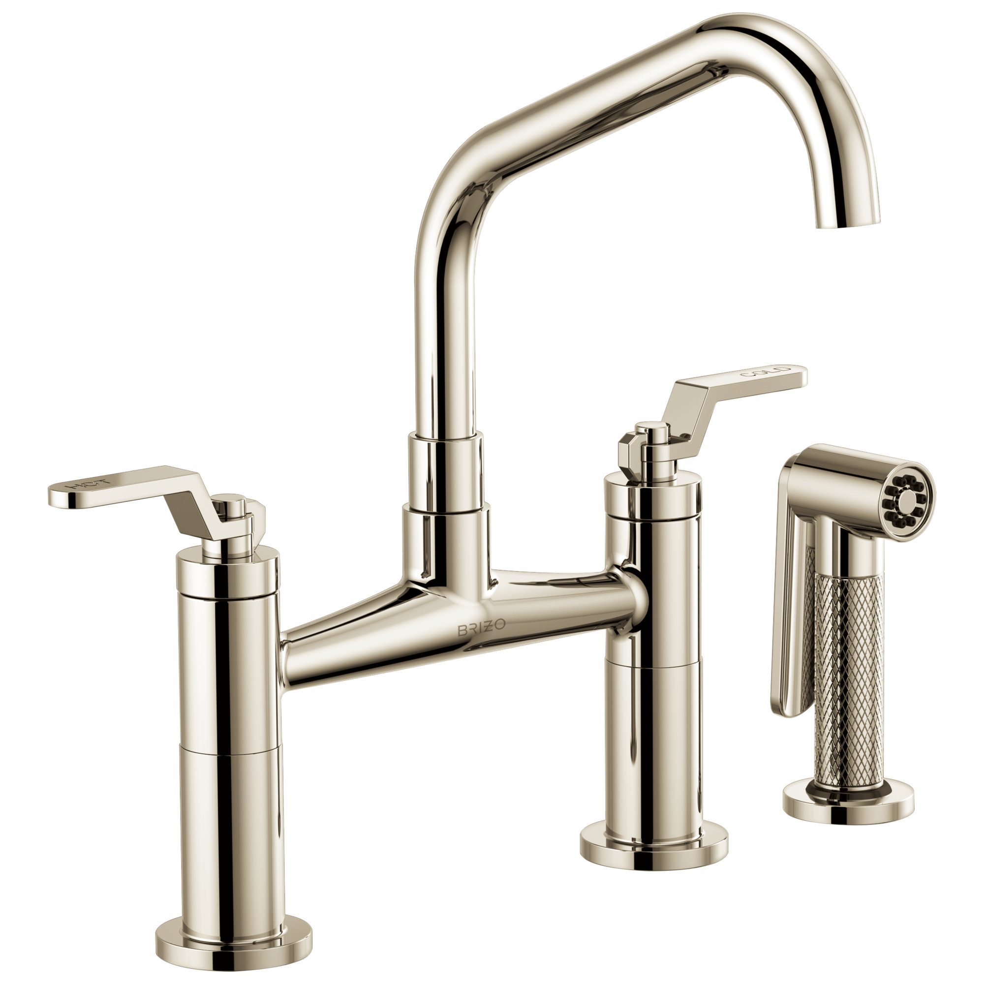 Brizo Litze® Bridge Faucet with Angled Spout and Side Sprayer | Perigold