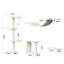 Meuble pour chat moderne 4 pièces avec tablettes murales, pont, marches et arbre en corde, panneau de particules doux, conception verticale peu encombrante, bricolage réglable facile à installer en structure d'escalade, installation-1233440950