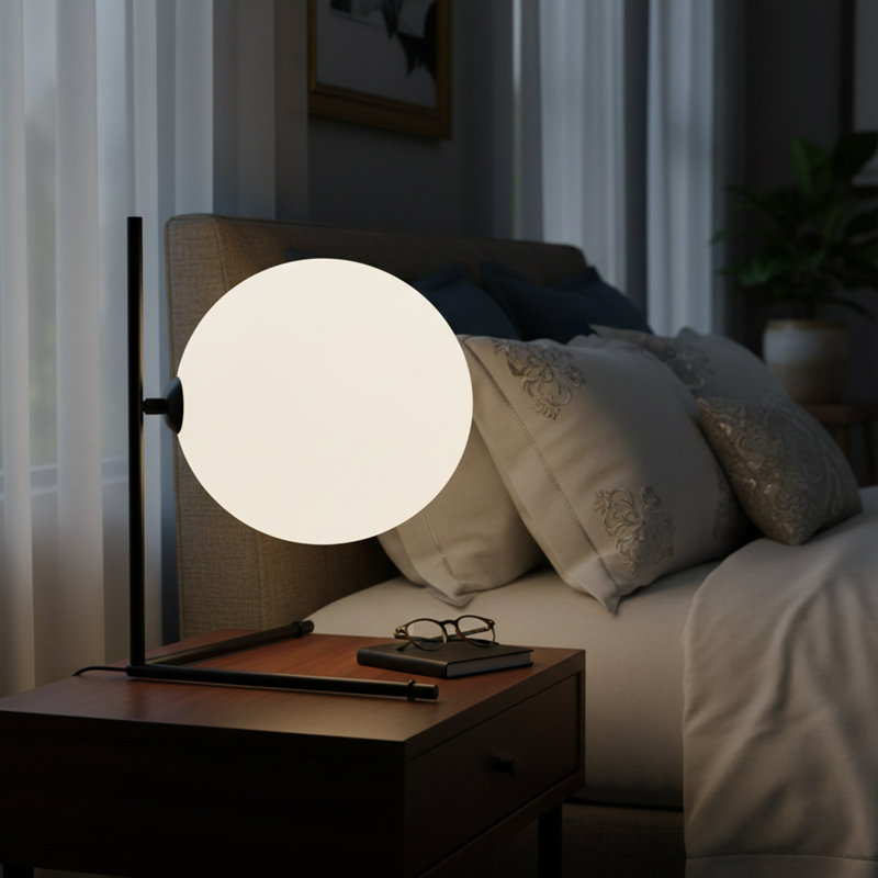Lampe de table en métal, Noir