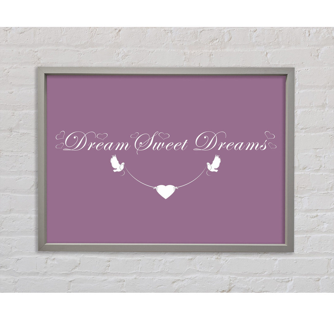 Dream Sweet Dreams Dusty Pink - Einzelner Bilderrahmen Typografie auf Leinwand