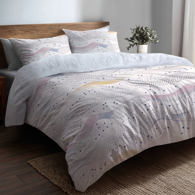 Ensemble de literie 3 pièces Dots, Housse de couette très grand et 2 très grandes t
