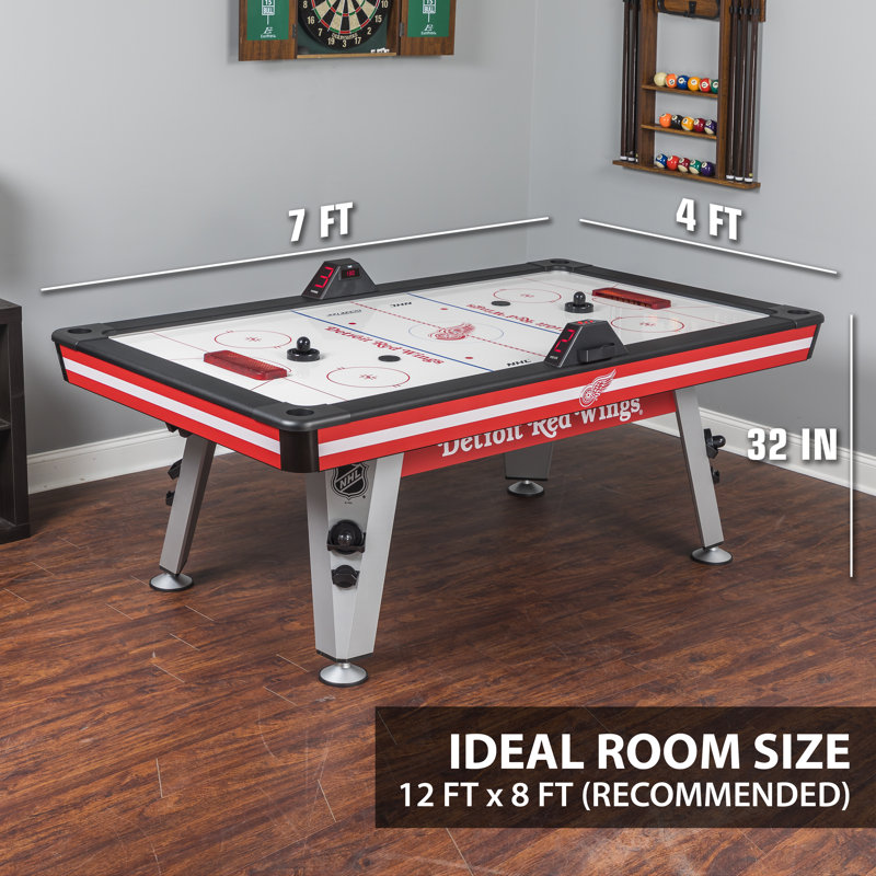 Detroit Red Wings 84" Air Hockey Table with LED Scoring and Accessories