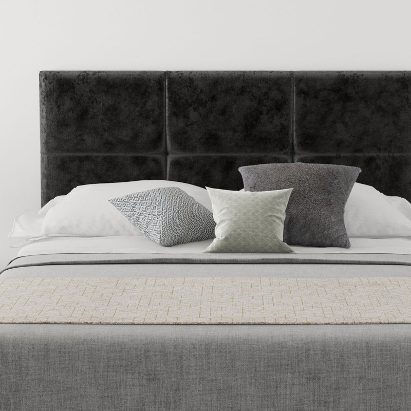 Kellen Upholstered Headboard, Single (3'), Velvet Black