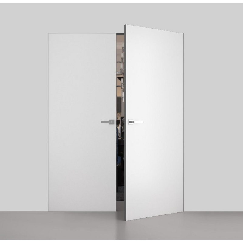 Porte standard en bois et bois massif apprêté, Blanc / noir, Droite, 60 po x 96 po