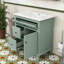 Meuble-lavabo autoportant élégant avec lavabo en céramique, rangement réglable et tiroir basculant-1945016008