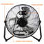 Ventilateur de tambour de plancher en métal à moteur à 3 vitesses 20 "Vie Air