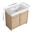 Meuble-lavabo autoportant de 36 po avec lavabo en résine blanche et 2 portes d'armoire à fermeture en douceur Garavani