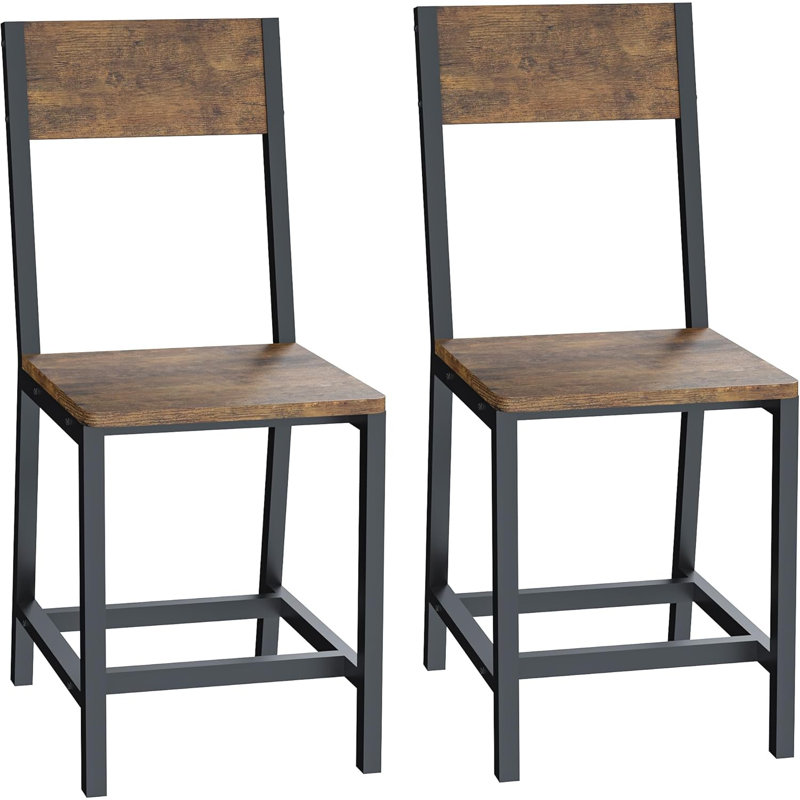 45cm H Metal Parsons Chair in Brown