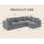 Canapé modulaire modulaire, causeuse surdimensionnée de 135 pouces, canapé en forme de L, canapé 4 places revêtu de tissu velours côtelé avec 2 coussins-104435363