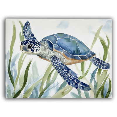 «Graceful Drift - Tranquil Turtle», reproduction d'art sur toile