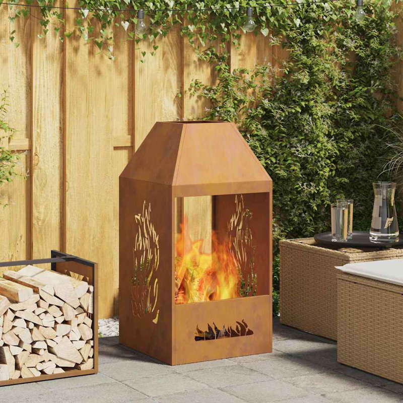 Modern Fire Pit, Brown
