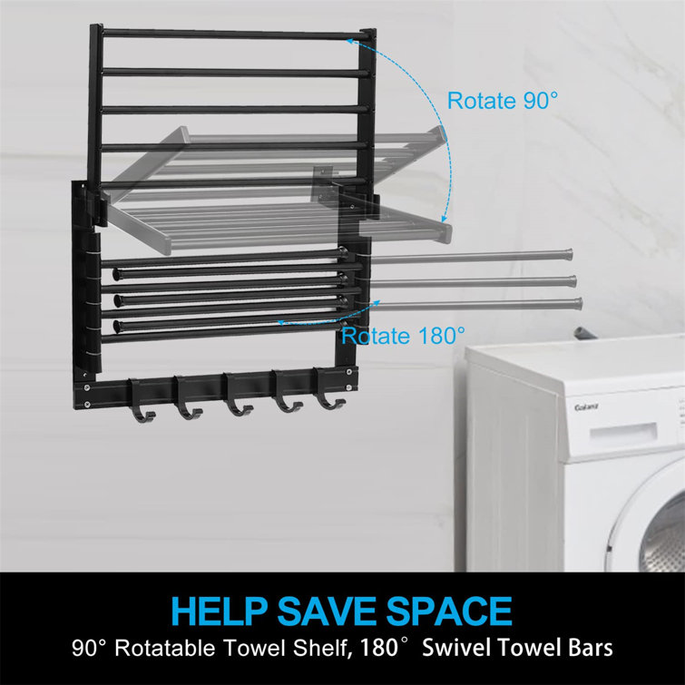 Honey-Can-Do Wall-Mounted Swivel Clothes Drying Rack 