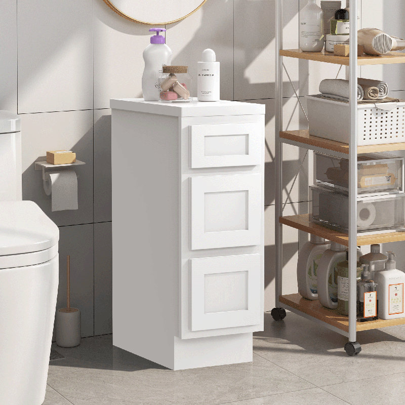 Base de meuble-lavabo simple Hibbard seulement, Blanc, H 32,5 po x l 12 po x p 21 po