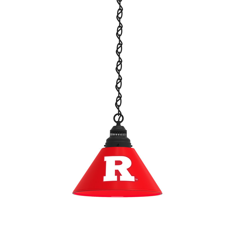 1 - Light Single Pendant, Black, Rutgers Scarlet Knights