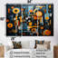 «Blue and Yellow Dynamic Abstract Shapes Fusion II», art mural abstrait-137812707-137812708