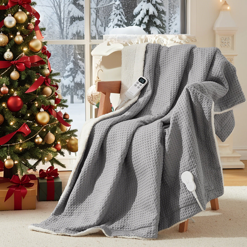 Heated Throw Blanket, Grey, 152.4cm L x 127cm W