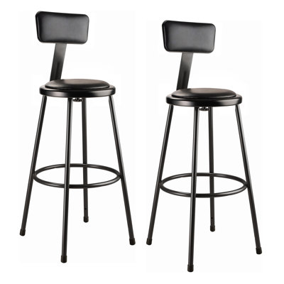 Backed Ergonomic Industrial Stool with Footrest