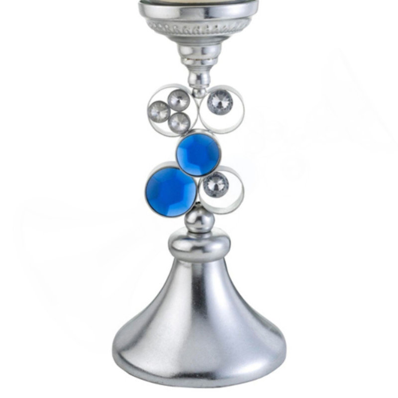 20.5" Tall Polyresin" Dazzle" Candleholder, Silver Finish