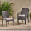 Chaise d'extérieur empilable en rotin PE avec structure en fer (ensemble de 4), gris
