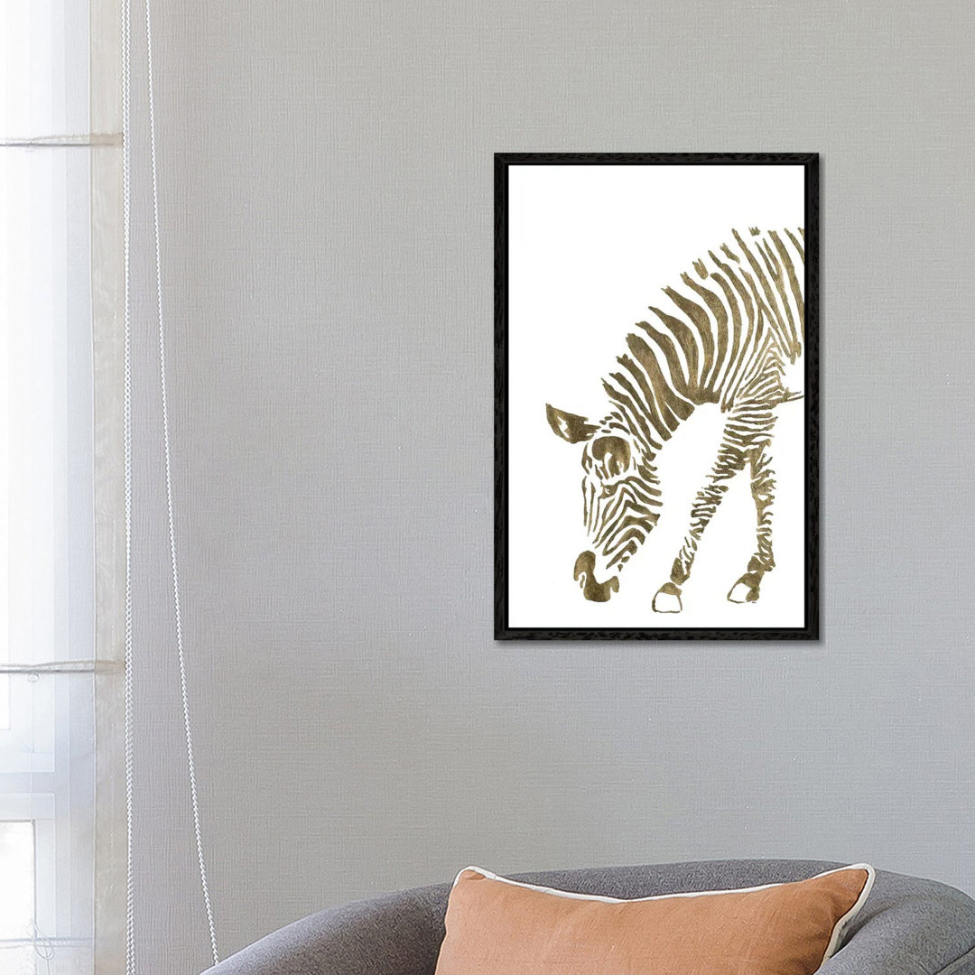 Gold Zebra von Patricia Pinto - Galerie-verpackte Leinwand Giclée