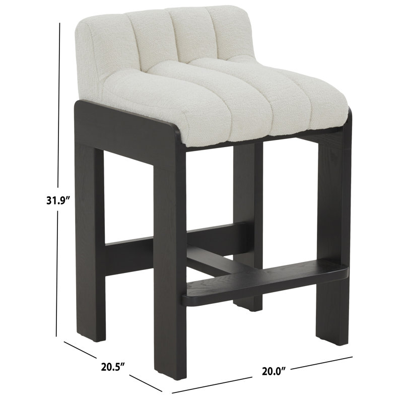 Zayne Boucle, Tabouret de comptoir (Siège d'une hauteur de 26,6, Noir