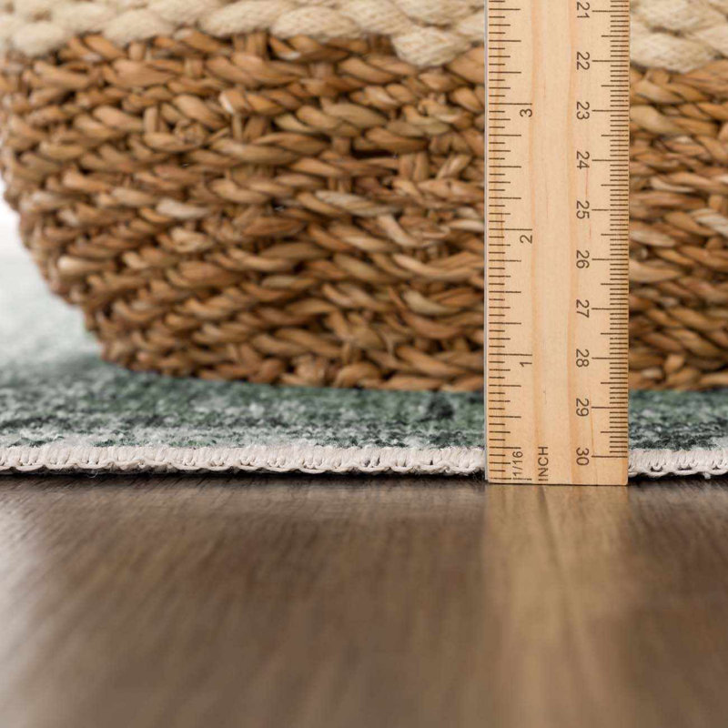 Tapis vert lavable à la machine Tiltonsville, Rectangle 6 pi 7 po x 9 pi