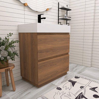 Kayloni 30'' Single Bathroom Vanity with Resin Top