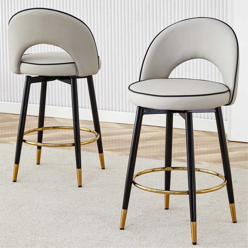 Versatile Rotatable Bar Chair With Stylish Design For Various Settings, Gray