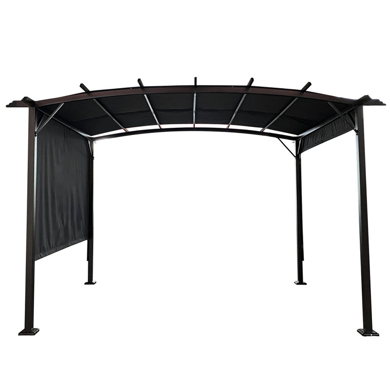 Pergola d'extérieur 12 x 9 pi avec abat-jour rétractable - Structure en acier pour les événements dans la cour arrière de 12 x 9 pi