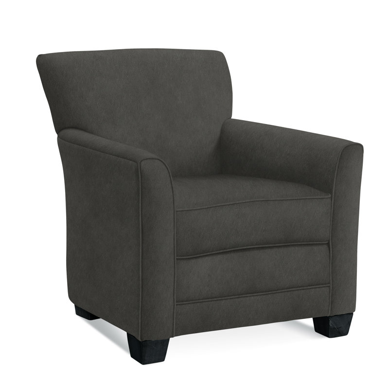 Buckley Armchair, Black Finish, Snow Crypton Performance; 0884-91