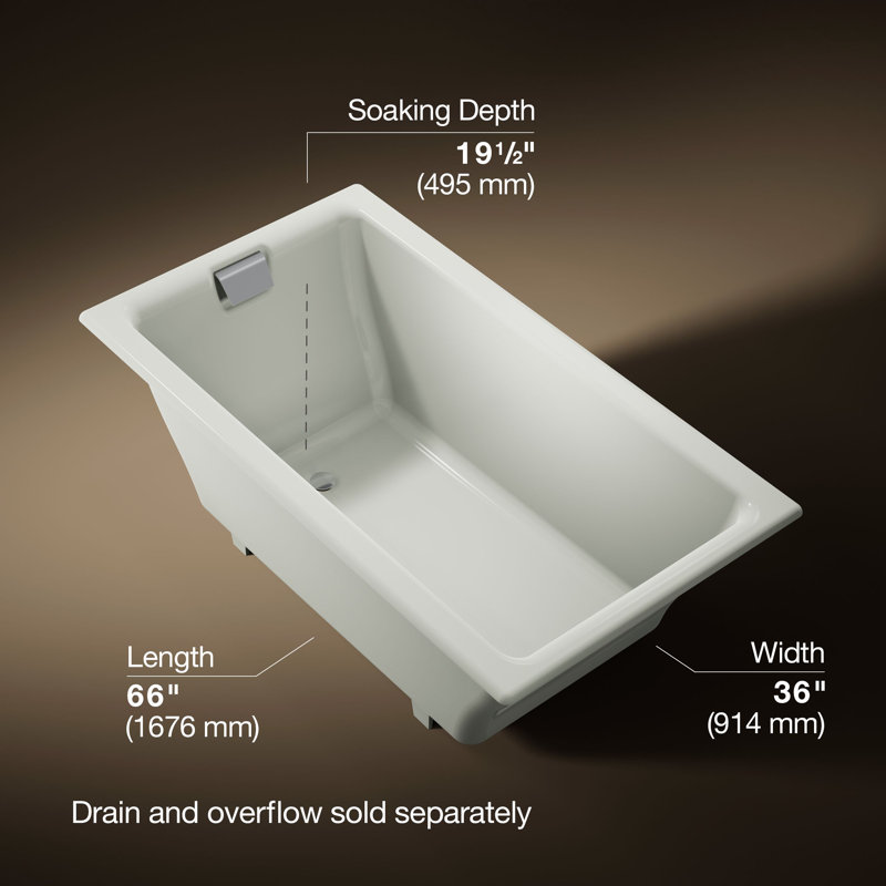 Tea-for-Two® 66" x 36" Dop-In or undermount, Dune