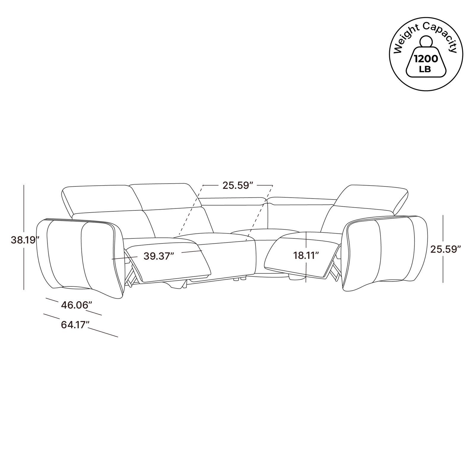 Astro 4-Piece Genuine Leather Power Reclining Sectional