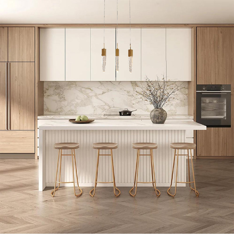 Luminaire suspendu pour îlot de cuisine 3 lumières Modern, Doré