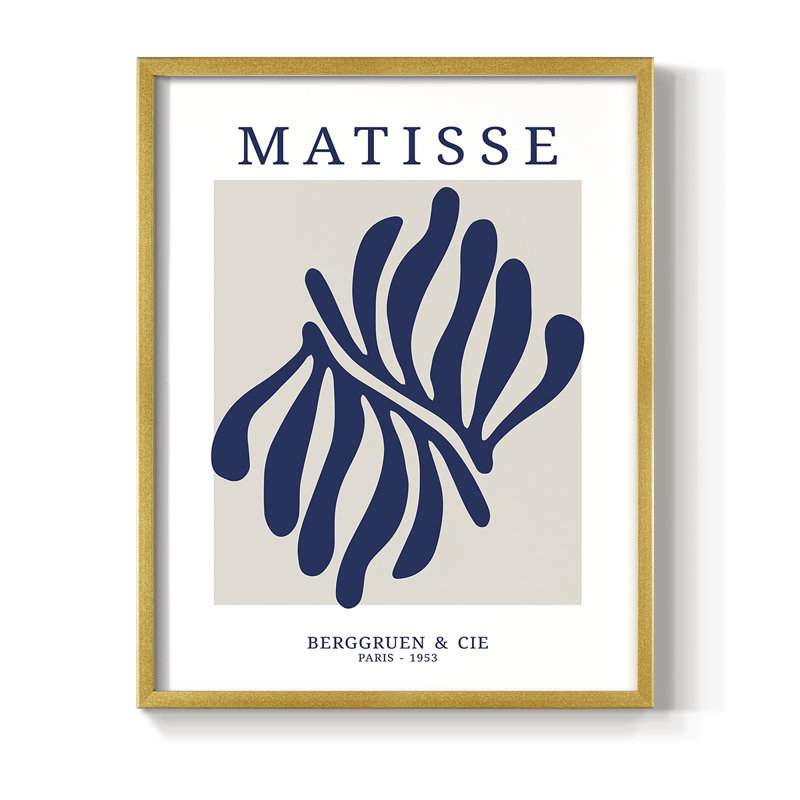 Matisse CDXII, reproduction encadrée - bois massif, Cadre doré simple, H 10 po x l 8 po