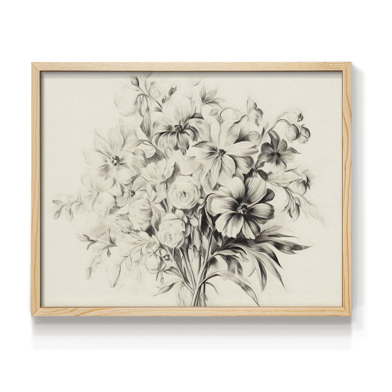 Croquis rétro - XXIII - Reproduction encadrée - Restickable, Naturel, H 11 po x l 14 po