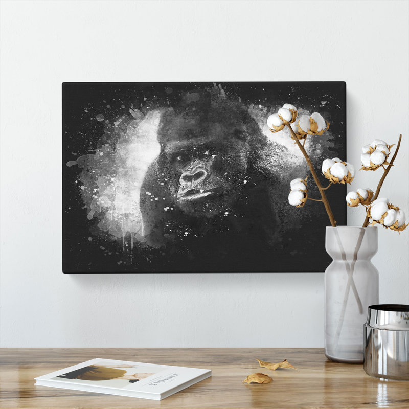 A Silverback Gorilla - Wrapped Canvas, 40cm H x 60cm W x 3cm D