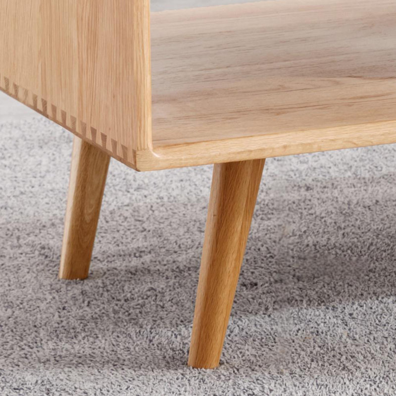 Solid Oak Coffee Table with Open Storage