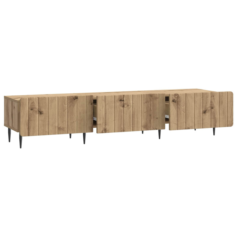 Unfinished TV Stand, Artisan Oak, 32cm H x 147cm L x 34.5cm W